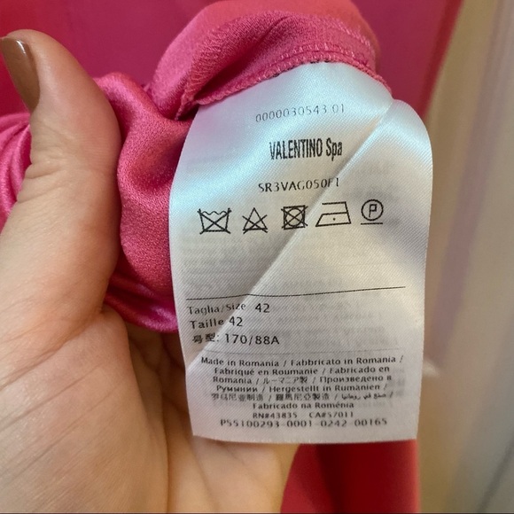 Red Valentino Pink Envers Sleeveless Crepe Ruffle Shift Dress EU 42 $1998 - Picture 9 of 12